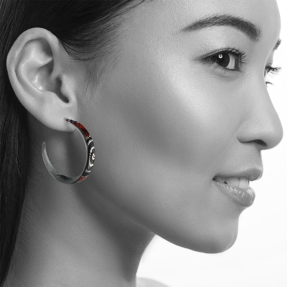 OTTO STAR ORANGE STATEMENT LOOP EARRINGS - SD197