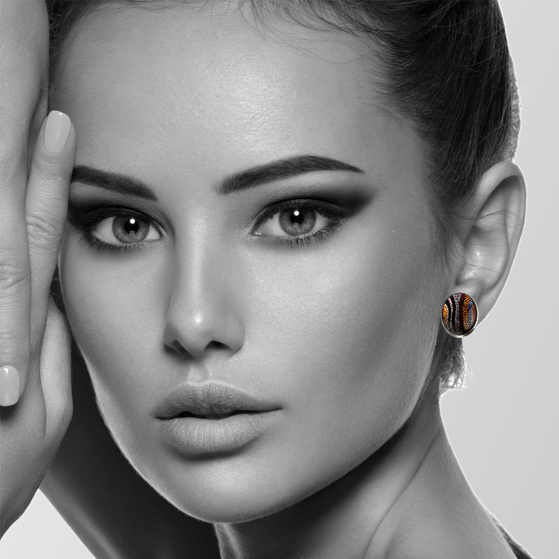 OTTO STAR ORANGE STUD EARRINGS - SD192S - on Satchel