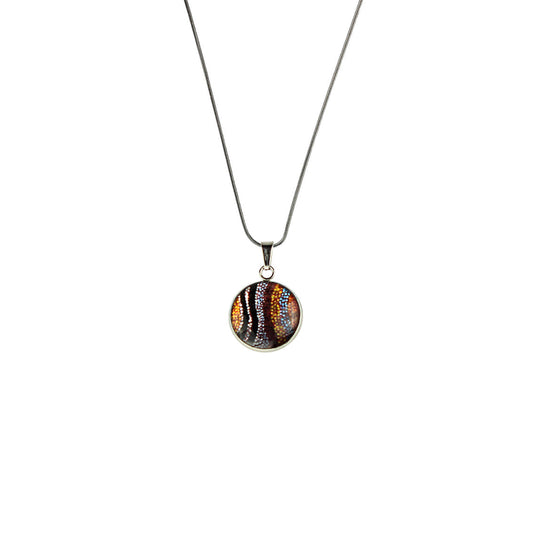 OTTO STAR ORANGE XS CIRCLE PENDANT ON A CHAIN NECKLACE - SD199S - on Satchel