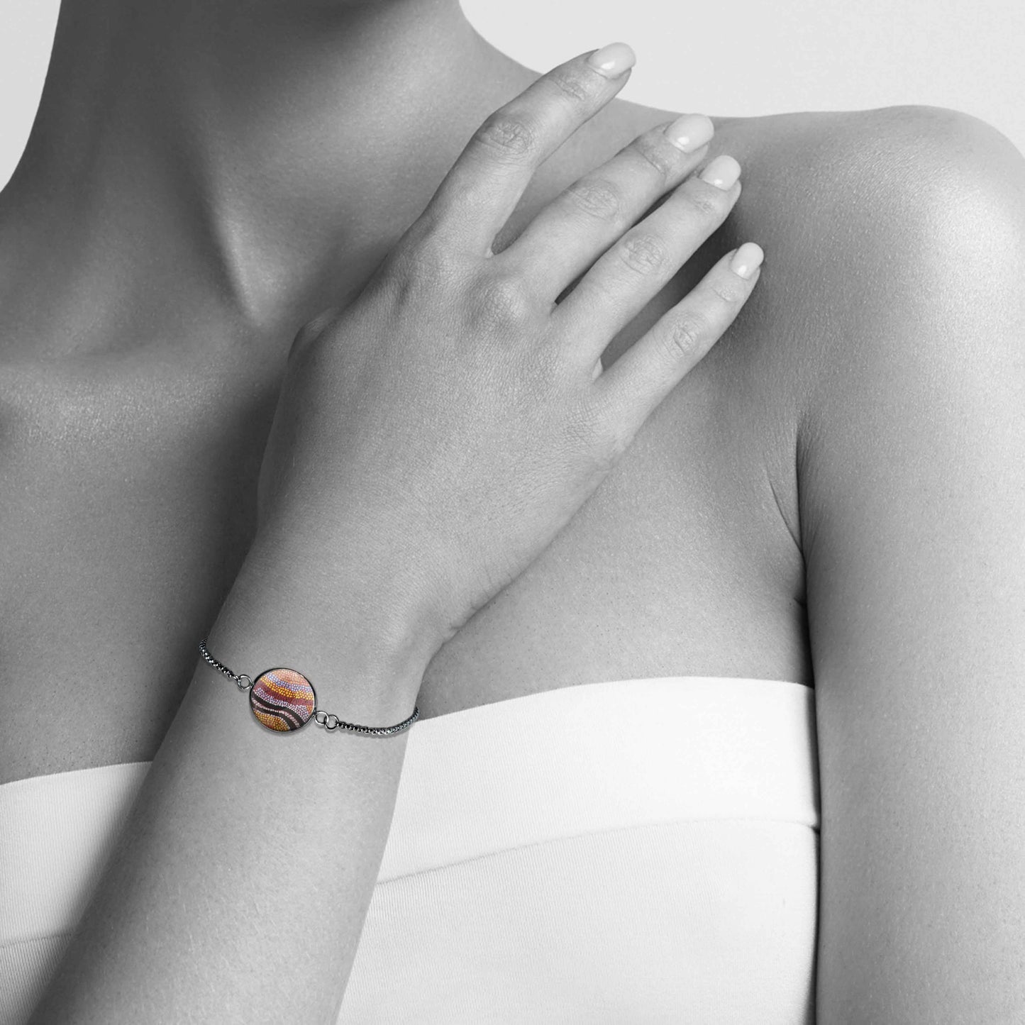 STAR ORANGE CHAIN BRACELET - B143