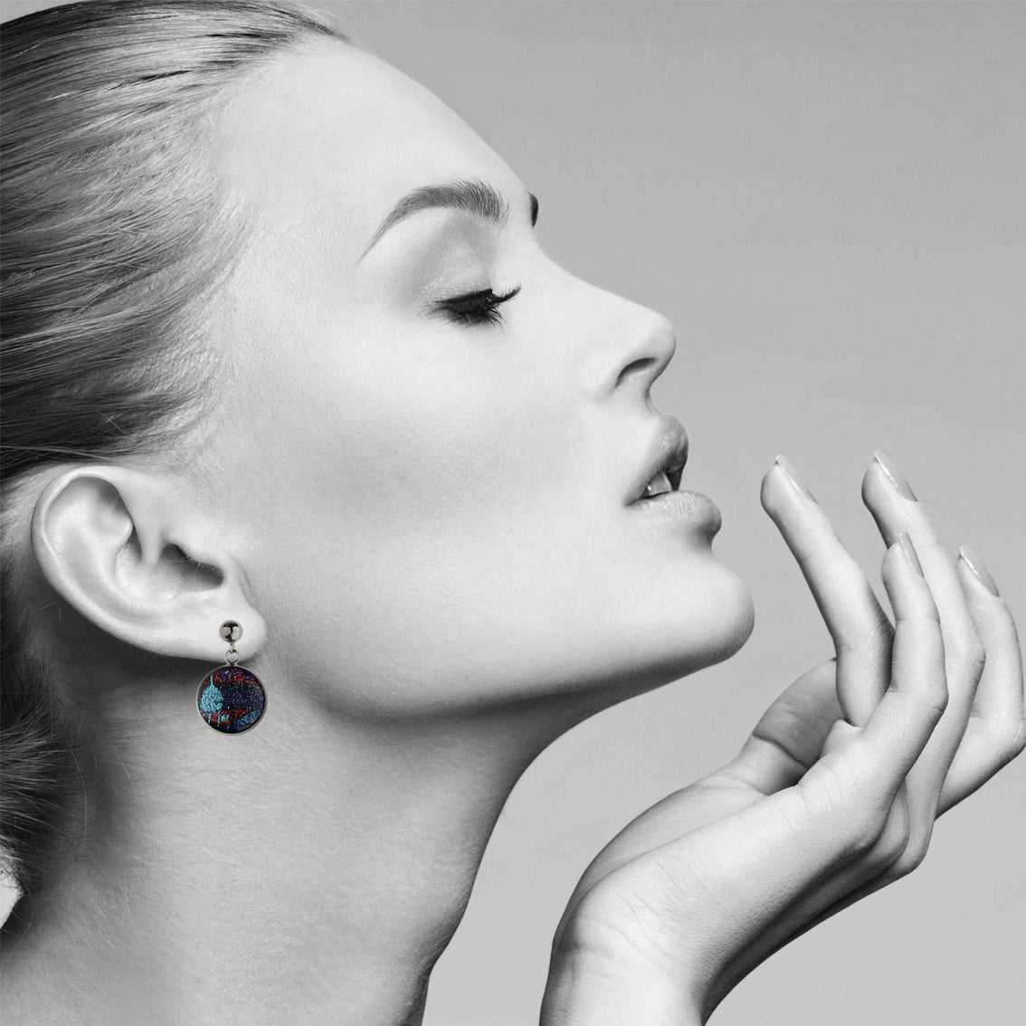 DANDLE DROP PAULINE EMU DREAMING CIRCLE BLUE EARRINGS - SD269 - in Circle Box