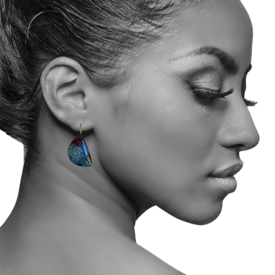 DANDLE DROP PAULINE EMU DREAMING NARROW BLUE EARRINGS - SD271