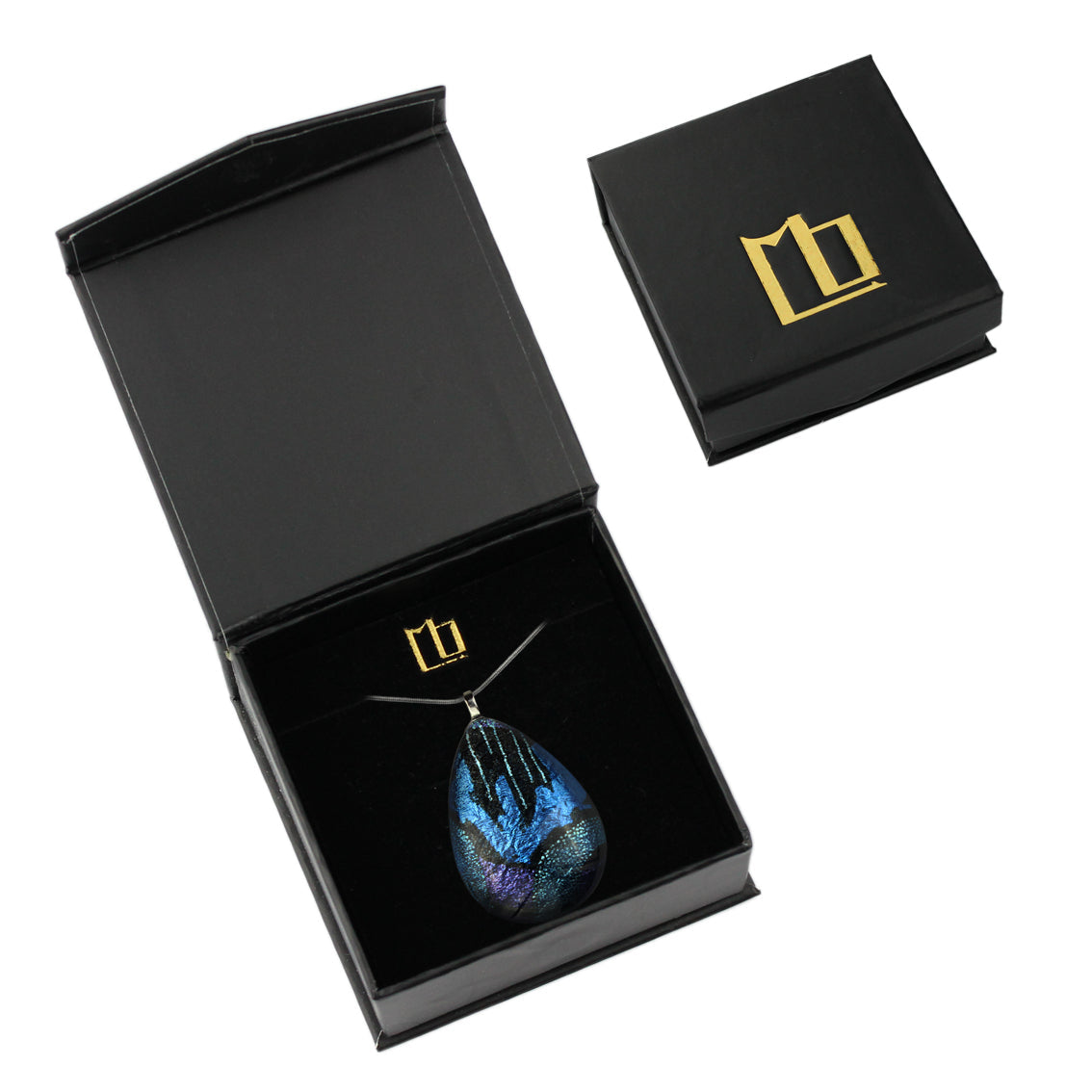 PAULINE EMU DREAMING BLUE LARGE DROP PENDANT ON A CHAIN NECKLACE - SD278