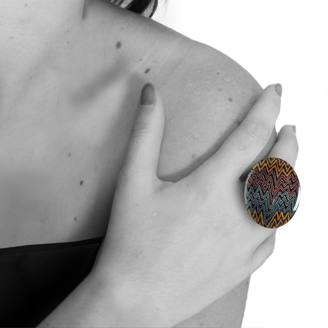 PAULINE GALLAGHER DESERT EARTHY COLORS STATEMENT ADJUSTABLE RING - SD082