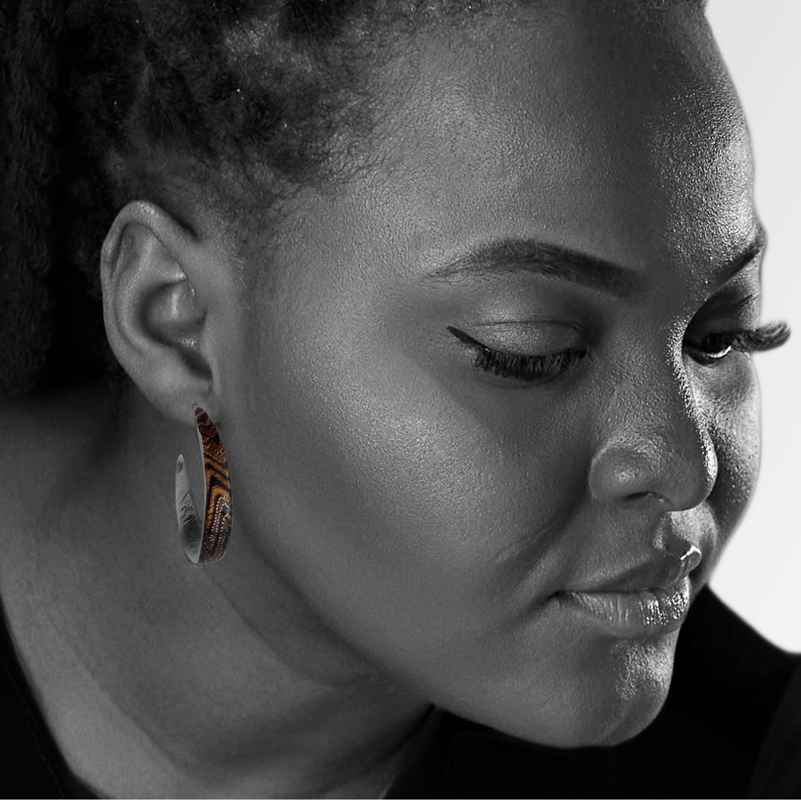 PAULINE GALLAGHER DESERT EARTHY COLORS STATEMENT LOOP EARRINGS - SD069