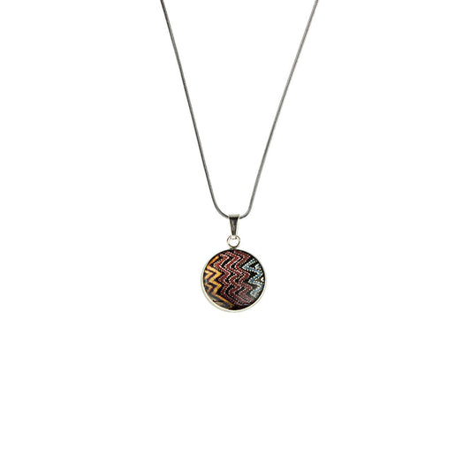 PAULINE GALLAGHER DESERT EARTHY COLORS XS CIRCLE PENDANT ON A CHAIN NECKLACE - SD071S - on Satchel