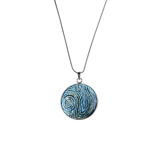 PAULINE GALLAGHER MINA BLUE CIRCLE PENDANT ON A CHAIN NECKLACE - SD052S - on Satchel