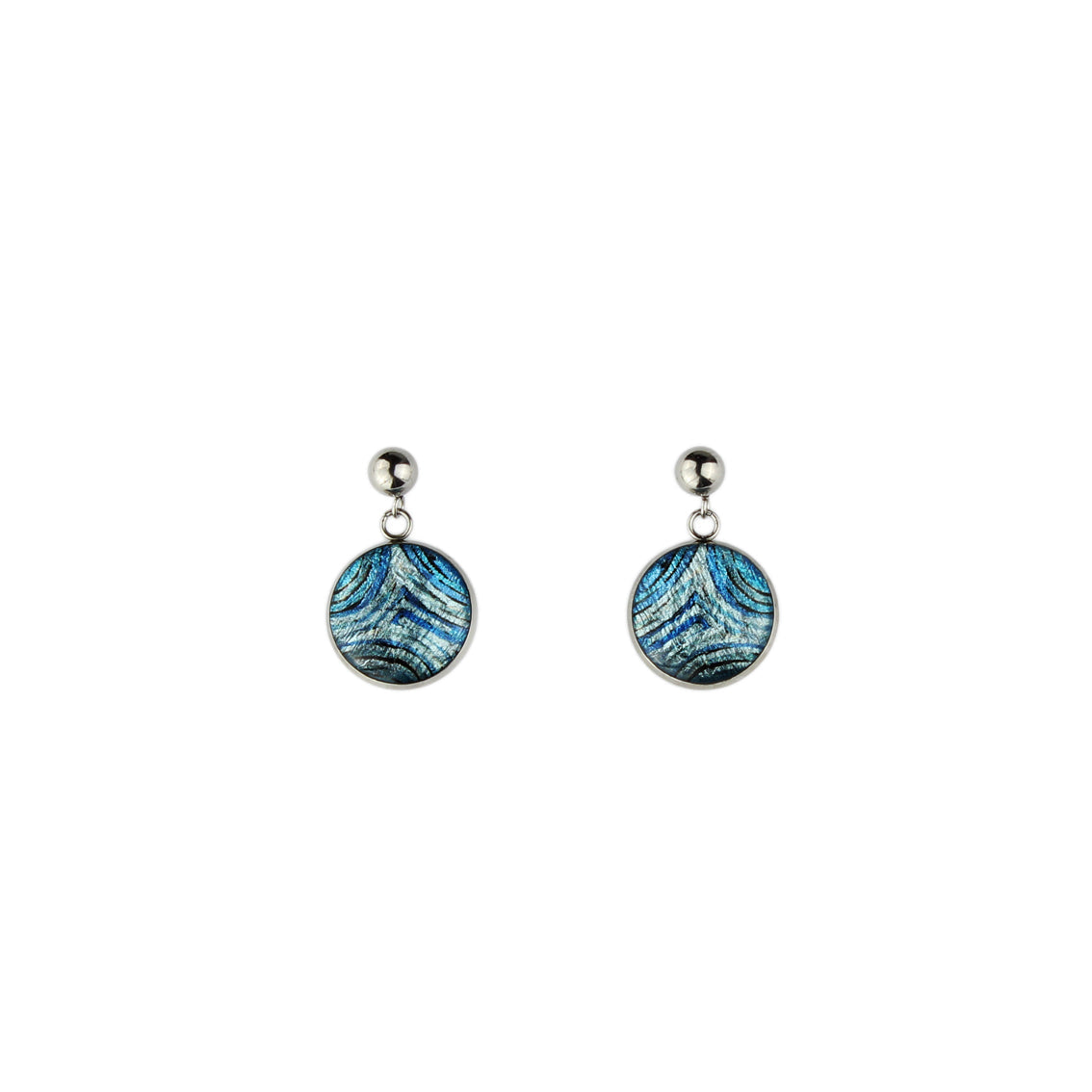 PAULINE GALLAGHER DANDLE DROP MINA CIRCLE BLUE EARRINGS - SD044S - on Satchel