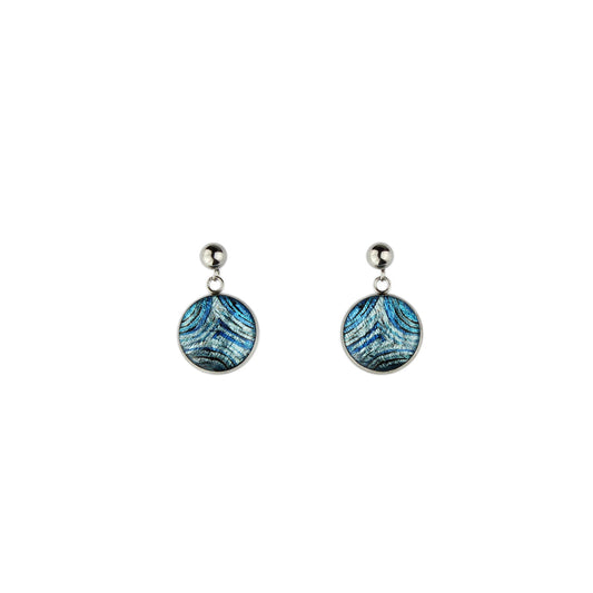 PAULINE GALLAGHER DANDLE DROP MINA CIRCLE BLUE EARRINGS - SD044S - on Satchel