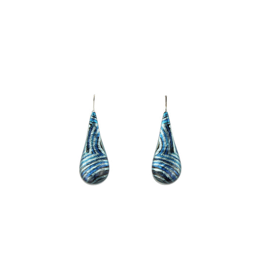 PAULINE GALLAGHER DANDLE DROP MINA LARGE BLUE EARRINGS - SD046