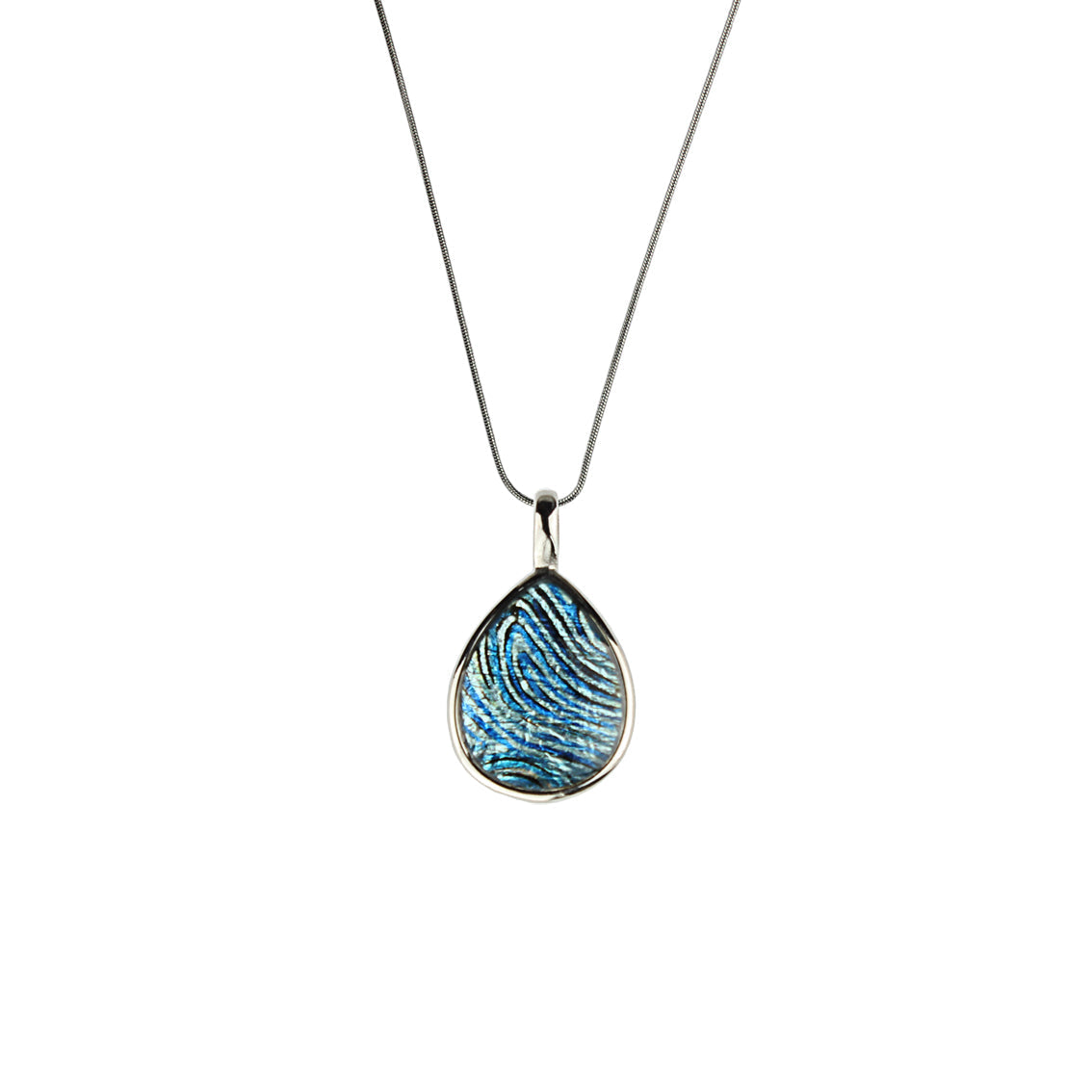 PAULINE GALLAGHER MINA BLUE DROP PENDANT ON A CHAIN NECKLACE - SD051S - on Satchel