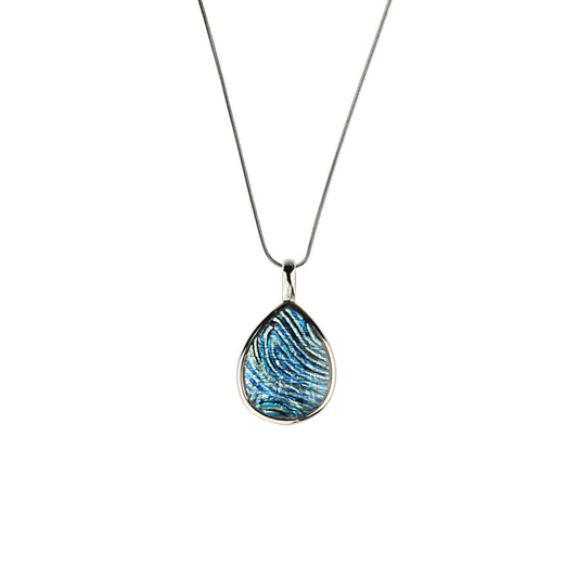 PAULINE GALLAGHER MINA BLUE DROP PENDANT ON A CHAIN NECKLACE - SD051S - on Satchel
