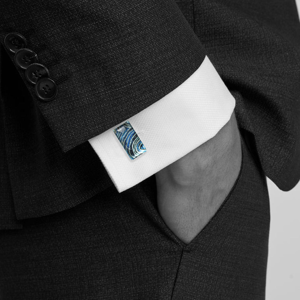 PAULINE GALLAGHER MINA BLUE ELEGANT CUFFLINKS - SD064
