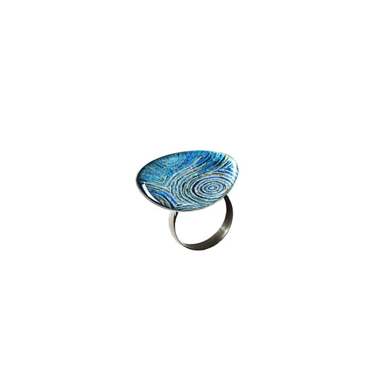 PAULINE GALLAGHER MINA BLUE STATEMENT ADJUSTABLE RING - SD063