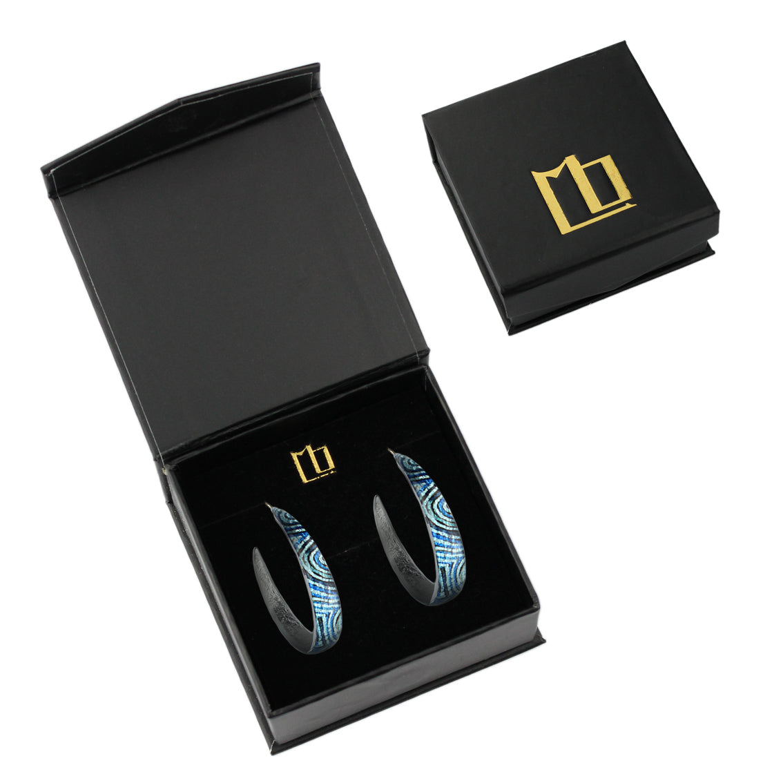 PAULINE GALLAGHER MINA BLUE STATEMENT LOOP EARRINGS - SD048