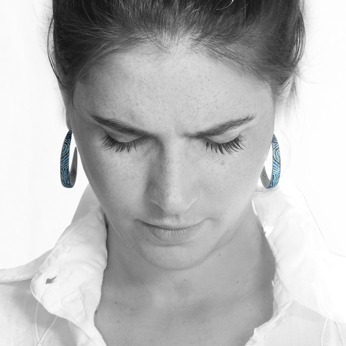 PAULINE GALLAGHER MINA BLUE STATEMENT LOOP EARRINGS - SD048