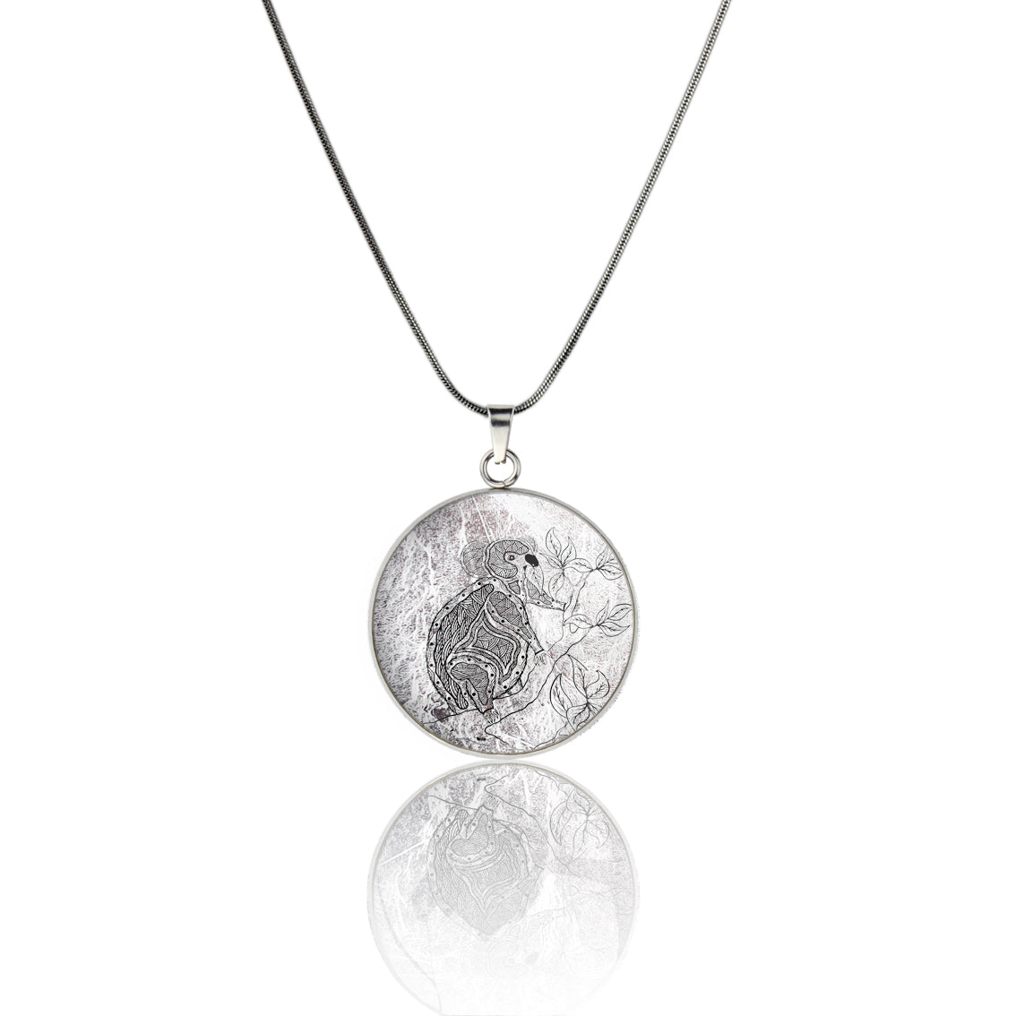 TROY LITTLE KOALA CIRCLE PENDANT ON A CHAIN NECKLACE - SD456 - in Circle Box