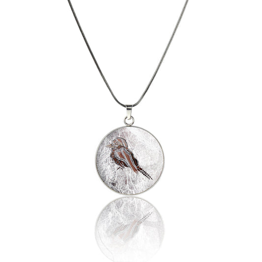 TROY LITTLE KOOKABURRA CIRCLE PENDANT ON A CHAIN NECKLACE - SD459 - in Circle Box