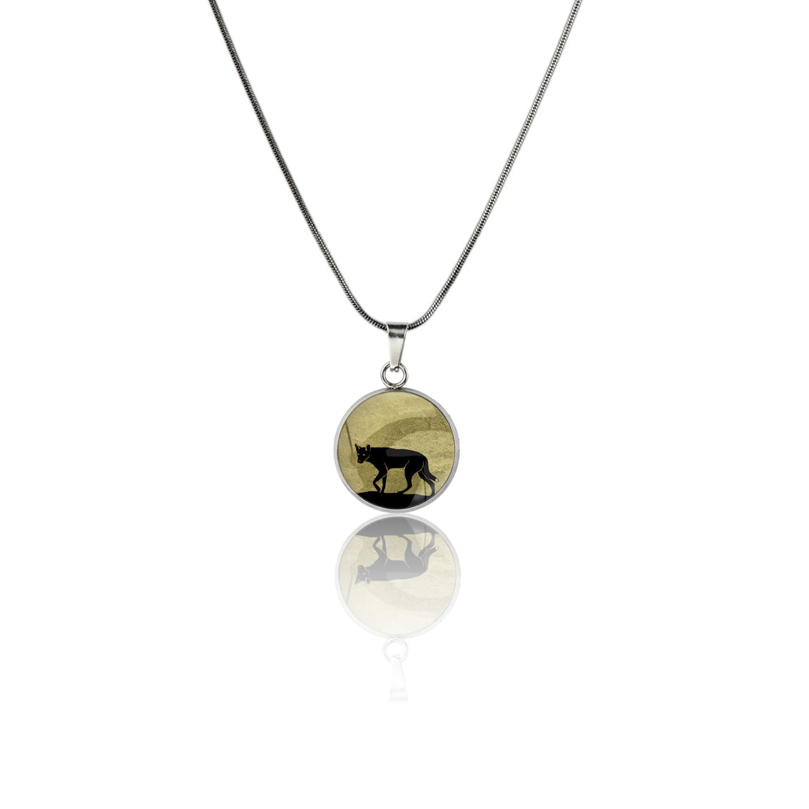 DINGO XS CIRCLE PENDANT ON A CHAIN NECKLACE - MFY209S - on Satchel