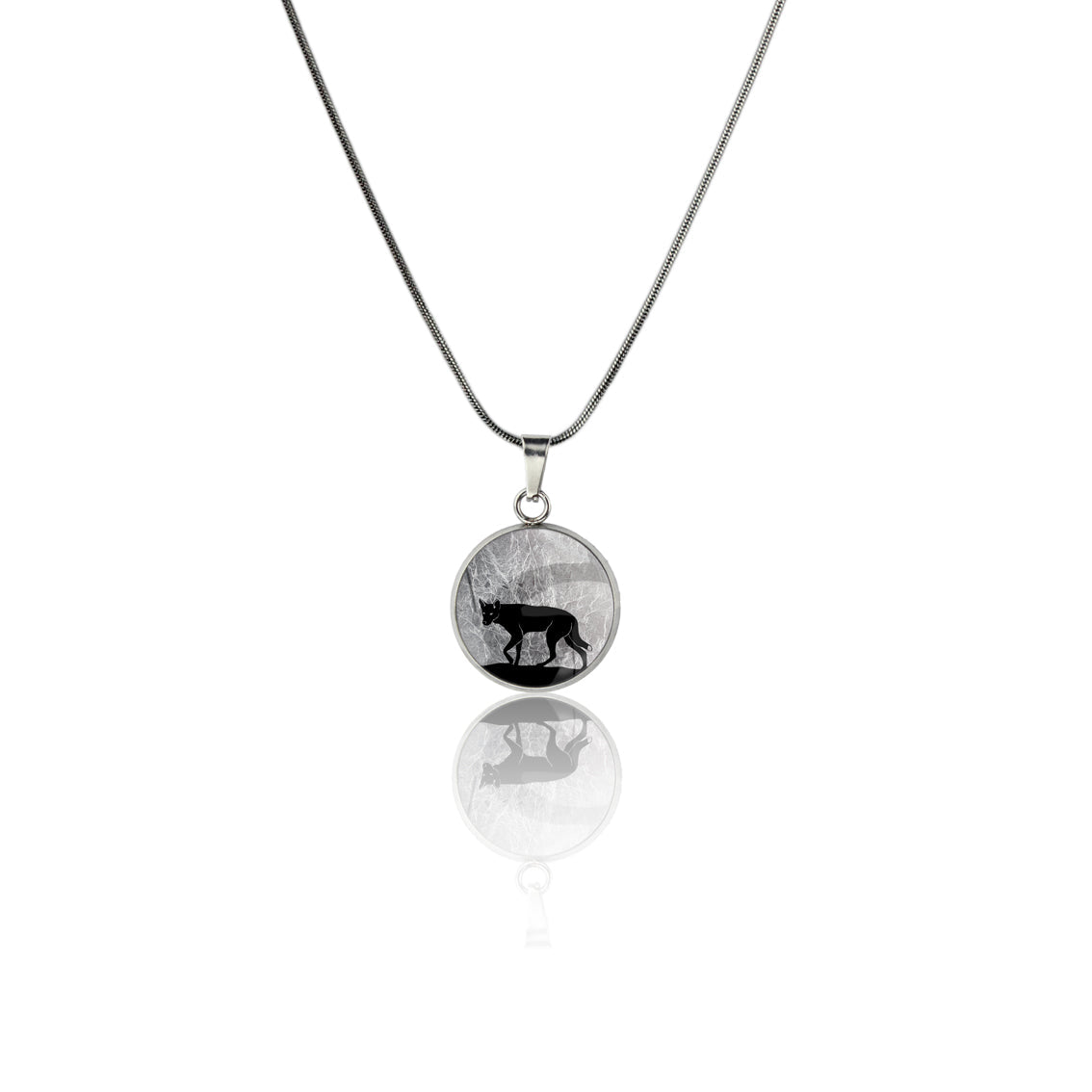DINGO XS CIRCLE PENDANT ON A CHAIN NECKLACE - MFY209S - on Satchel