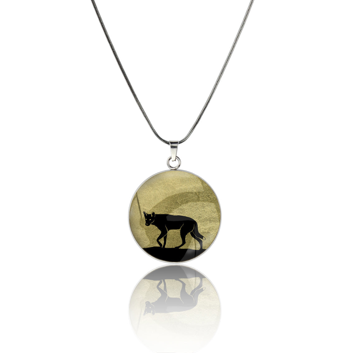 DINGO CIRCLE PENDANT ON A CHAIN NECKLACE - MFY210 - in Circle Box