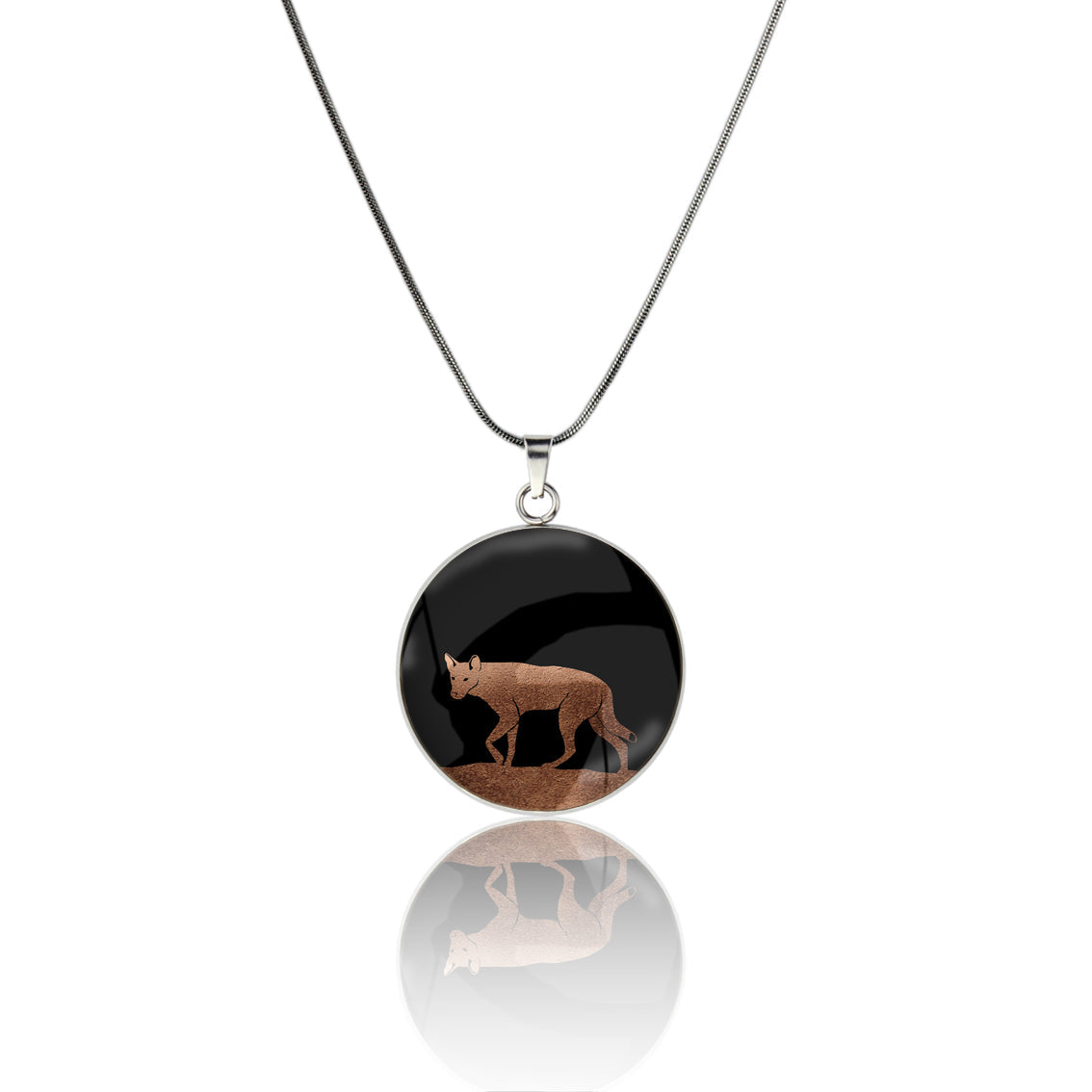 DINGO CIRCLE PENDANT ON A CHAIN NECKLACE - MFY210 - in Circle Box