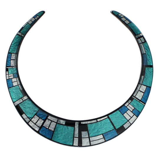 PERSPECTIVE MONDRIAN POP ART ABSTRACT  ADJUSTABLE FITTED NECKLACE - D055