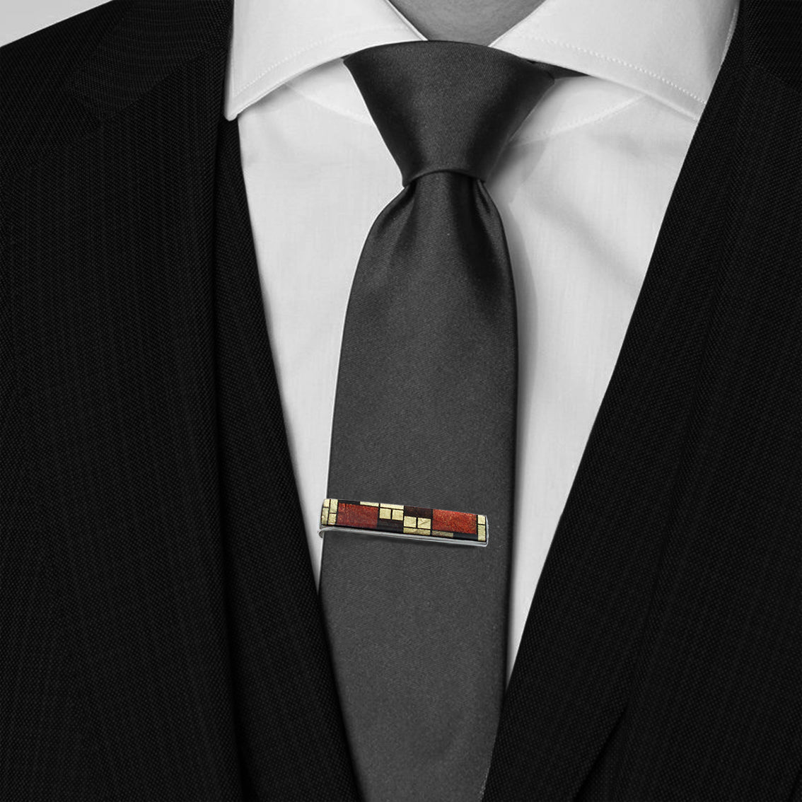 PERSPECTIVE MONDRIAN POP ART ABSTRACT ELEGANT TIE-CLIP - D530