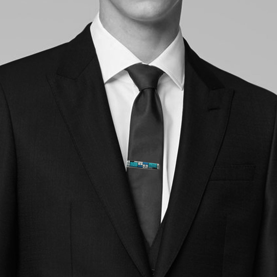 PERSPECTIVE MONDRIAN POP ART ABSTRACT ELEGANT TIE-CLIP - D530