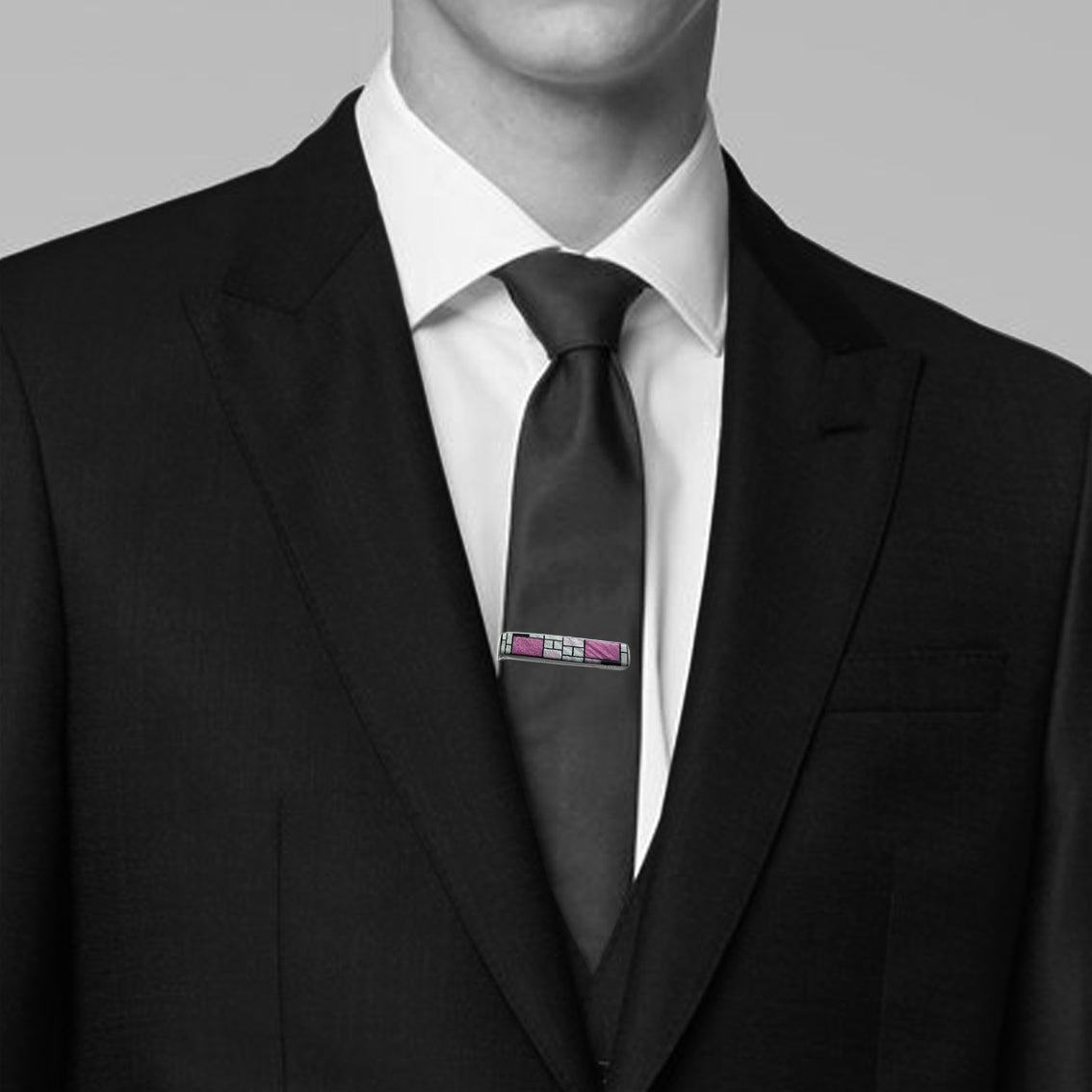 PERSPECTIVE MONDRIAN POP ART ABSTRACT ELEGANT TIE-CLIP - D530