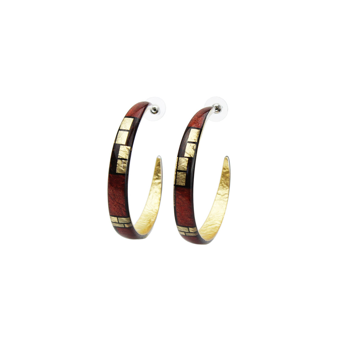 PERSPECTIVE MONDRIAN POP ART ABSTRACT STATEMENT MAXI LOOP EARRINGS - D744