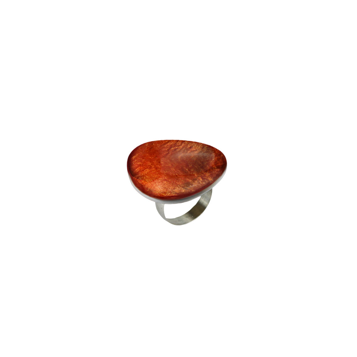 PLAGE DE NICE PEBBLE SHAPE MONOCOLOR LARGE ADJUSTABLE RING - F005