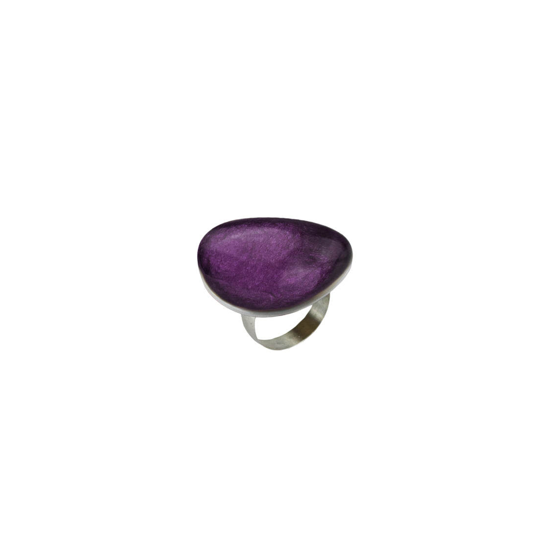 PLAGE DE NICE PEBBLE SHAPE MONOCOLOR LARGE ADJUSTABLE RING - F005
