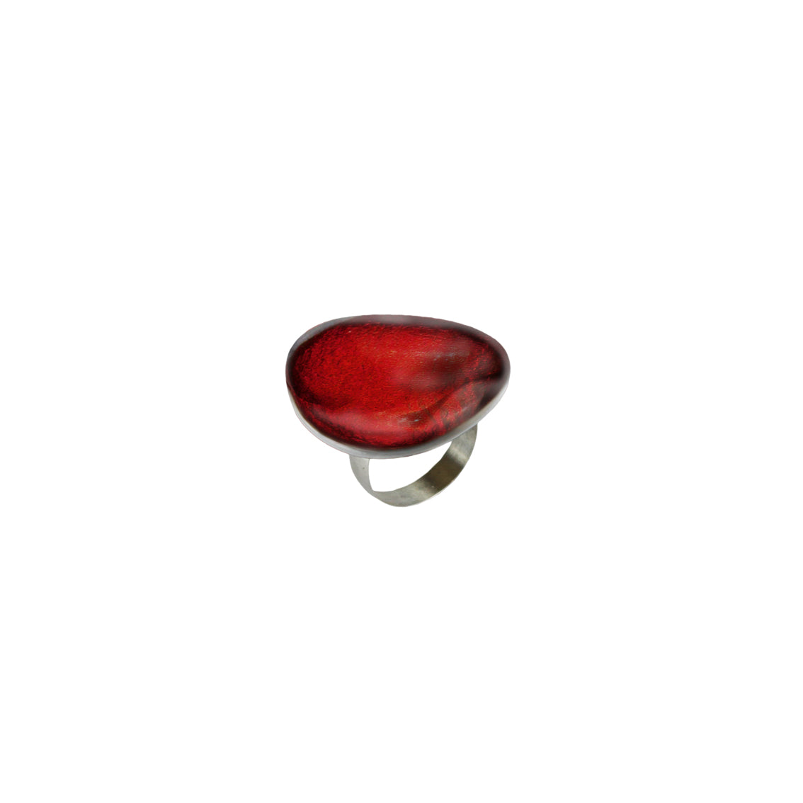 PLAGE DE NICE PEBBLE SHAPE MONOCOLOR LARGE ADJUSTABLE RING - F005