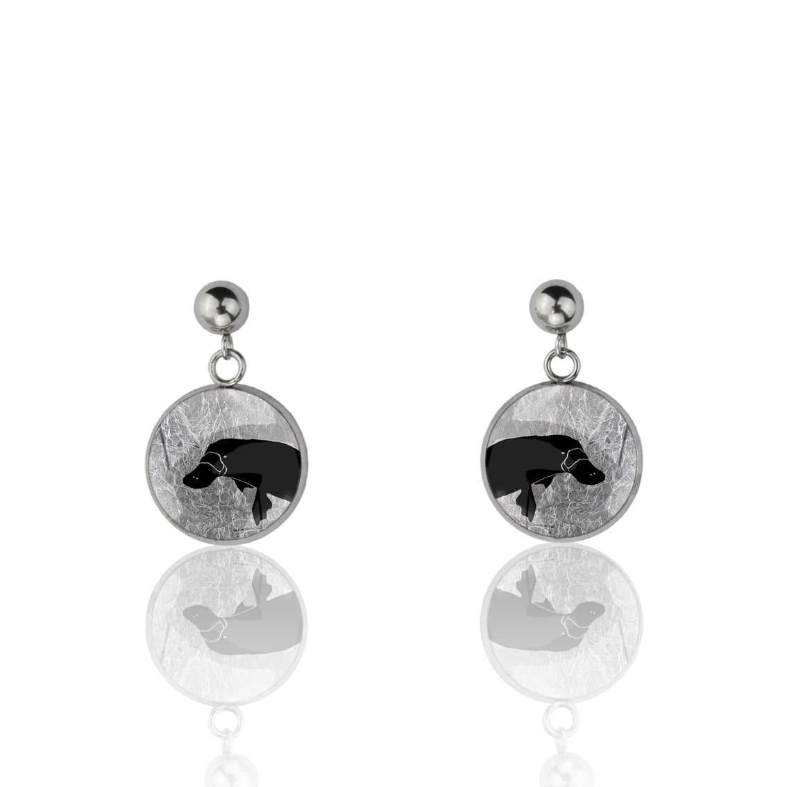 PLATYPUS CLOSE-UP DANGLE DROP CIRCLE EARRINGS - MFY181S - on Satchel