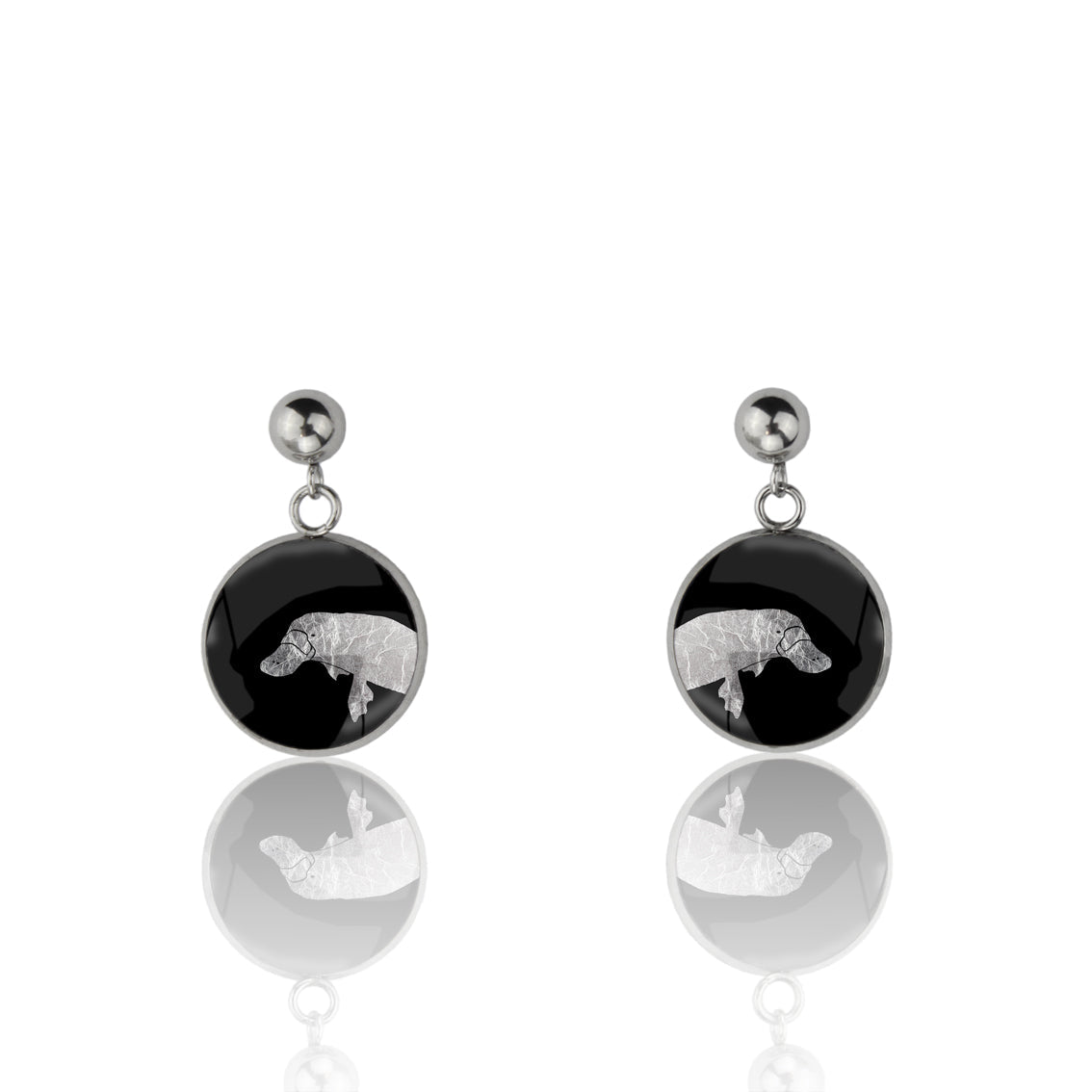 PLATYPUS CLOSE-UP DANGLE DROP CIRCLE EARRINGS - MFY181 - in Circle Box
