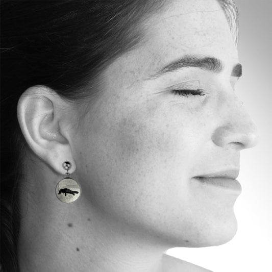 PLATYPUS DANGLE DROP CIRCLE EARRINGS - MFY182 - in Circle Box