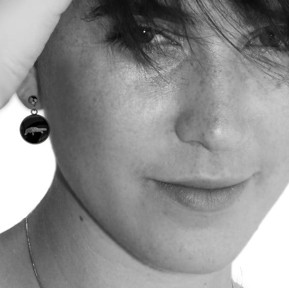 PLATYPUS DANGLE DROP CIRCLE EARRINGS - MFY182 - in Circle Box