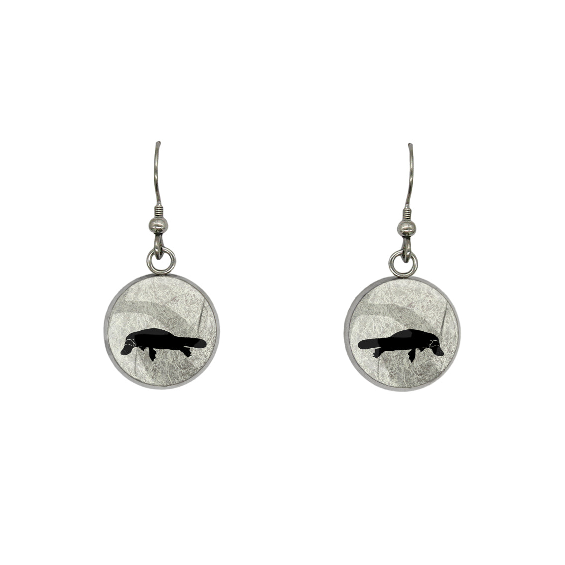 PLATYPUS DANGLE DROP CIRCLE EARRINGS - MFY182S - on Satchel