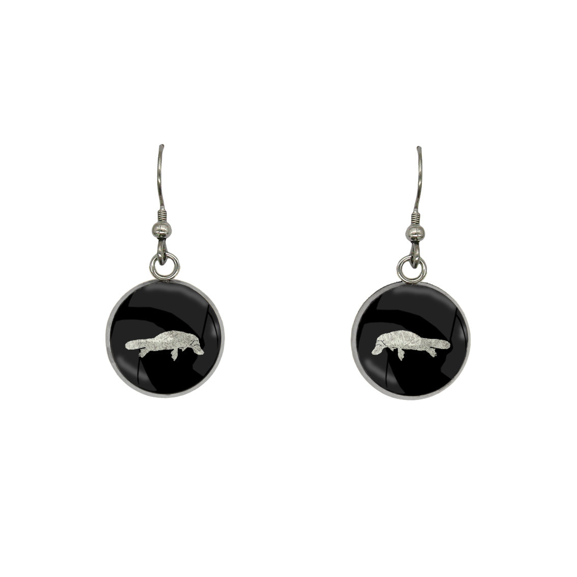 PLATYPUS DANGLE DROP CIRCLE EARRINGS - MFY182S - on Satchel