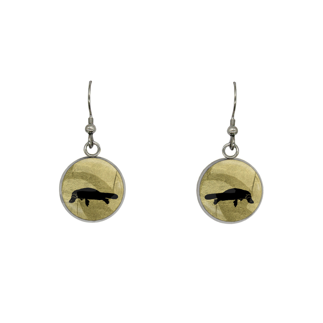 PLATYPUS DANGLE DROP CIRCLE EARRINGS - MFY182S - on Satchel