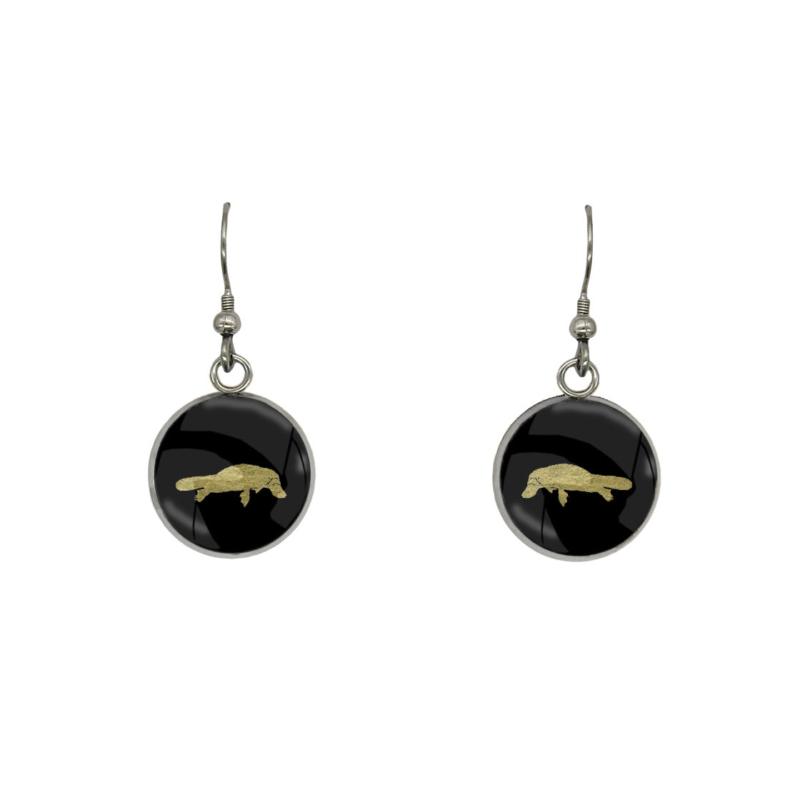 PLATYPUS DANGLE DROP CIRCLE EARRINGS - MFY182S - on Satchel