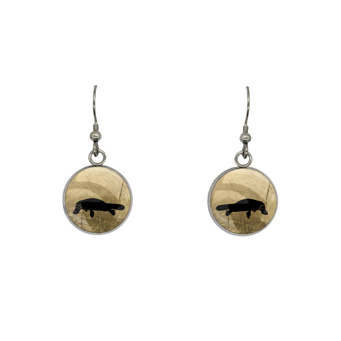 PLATYPUS DANGLE DROP CIRCLE EARRINGS - MFY182S - on Satchel