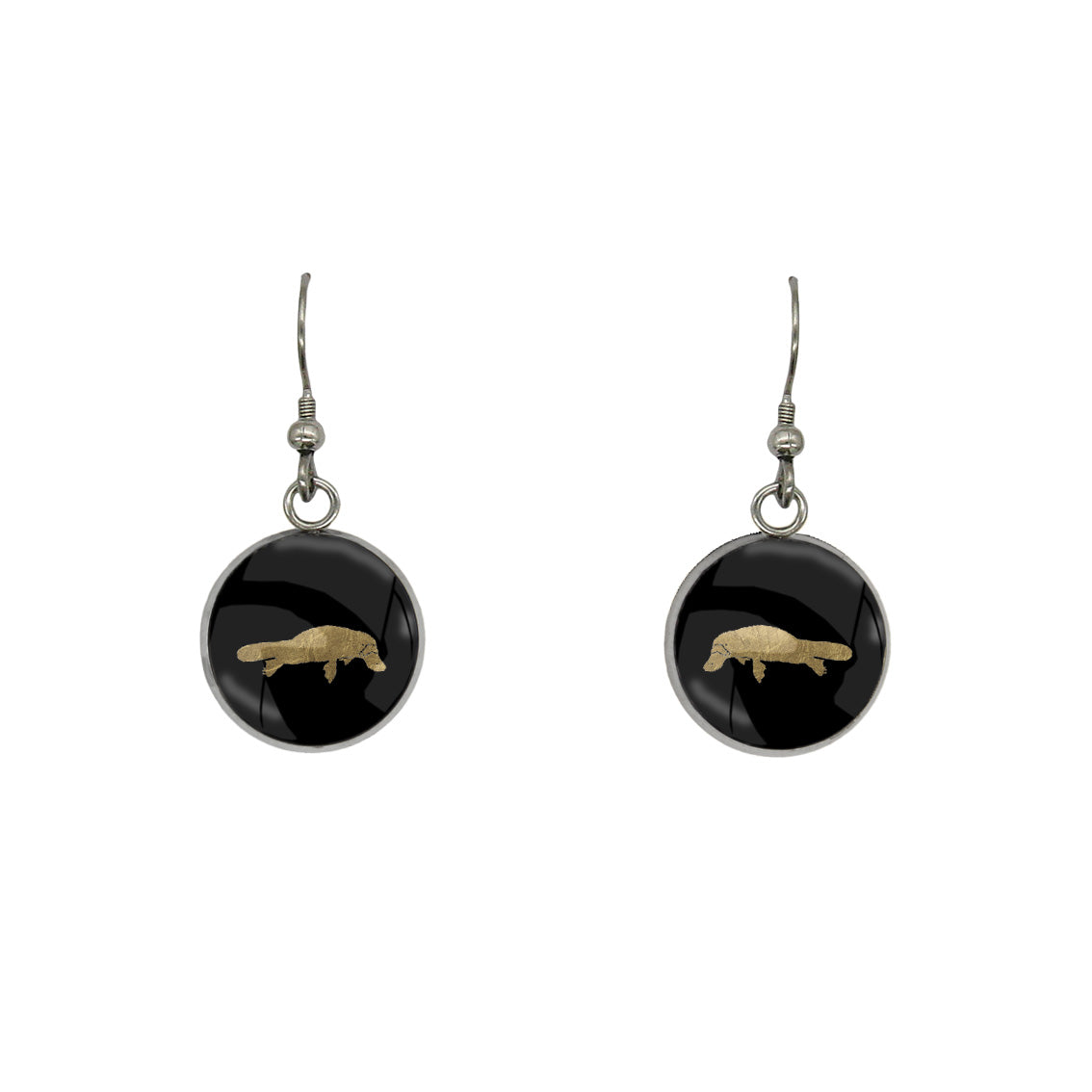 PLATYPUS DANGLE DROP CIRCLE EARRINGS - MFY182S - on Satchel