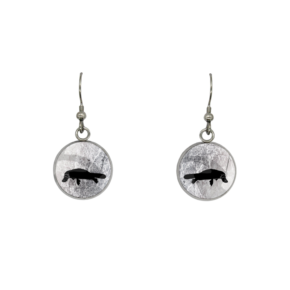 PLATYPUS DANGLE DROP CIRCLE EARRINGS - MFY182S - on Satchel