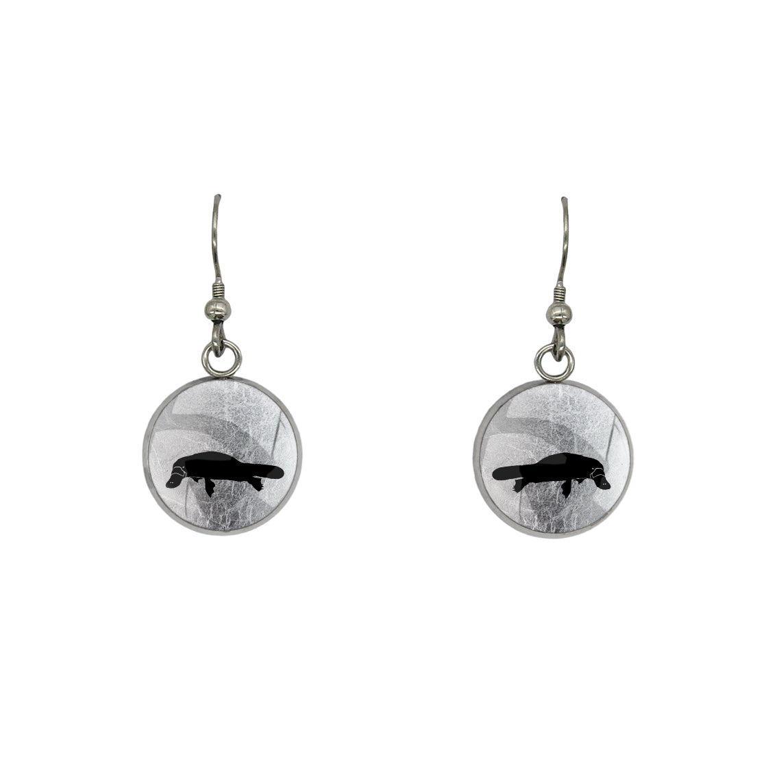 PLATYPUS DANGLE DROP CIRCLE EARRINGS - MFY182S - on Satchel