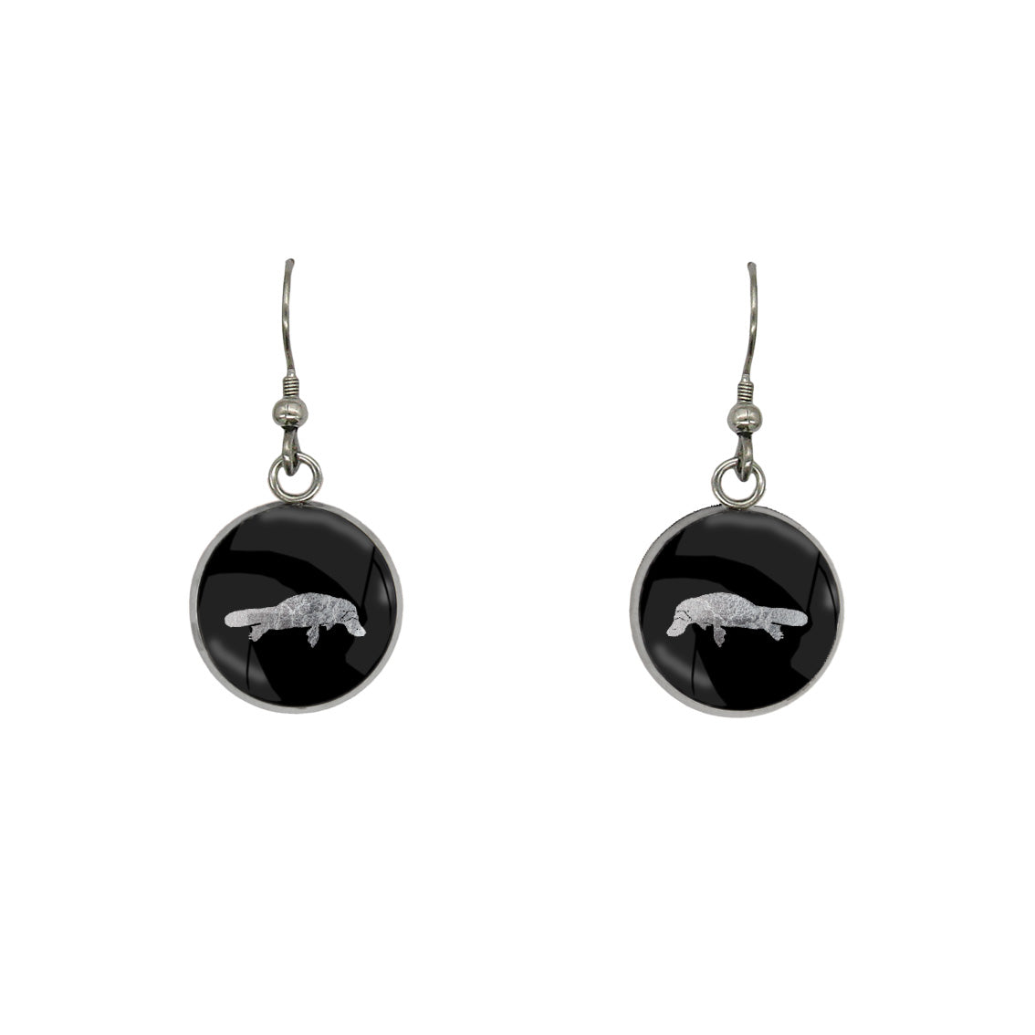 PLATYPUS DANGLE DROP CIRCLE EARRINGS - MFY182S - on Satchel