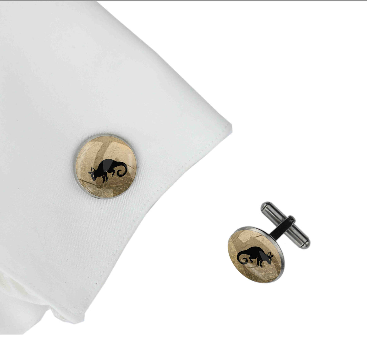 POSSUM CIRCLE ELEGANT CUFFLINKS