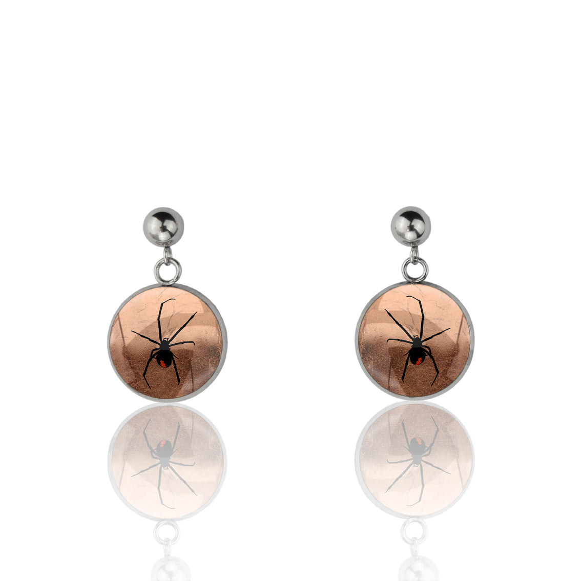 REDBACK DANGLE DROP CIRCLE EARRINGS - MFY199 - in Circle Box