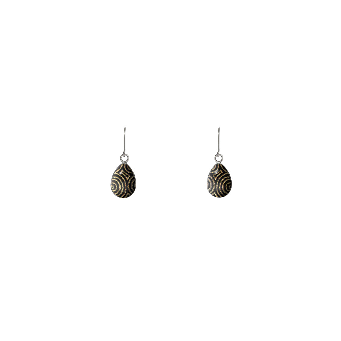 SARAH GOLD AND BLACK DANGLE XS DROP EARRINGS - SD390S - on Satchel